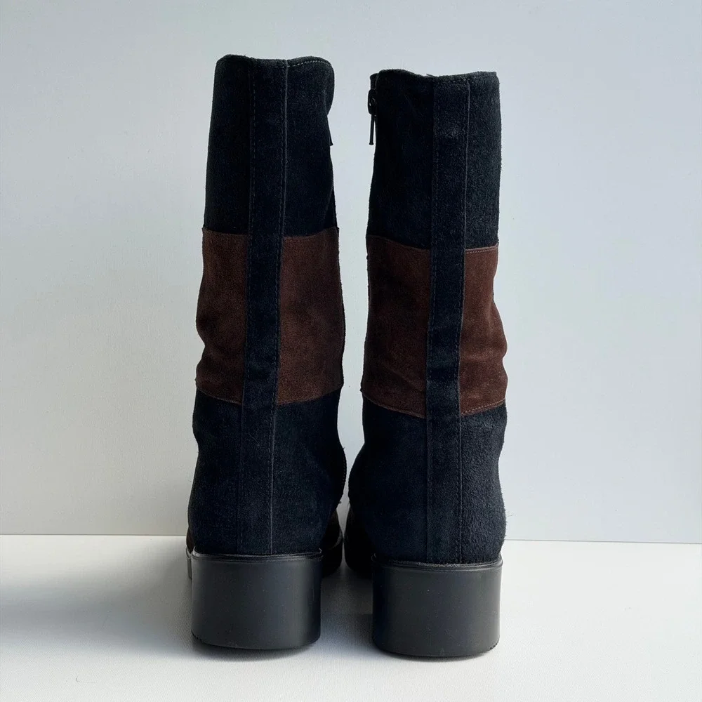 VTG Y2K Patchwork Hush Puppies‎ Boots Women 8.5 Brown Suede Waterproof Canada